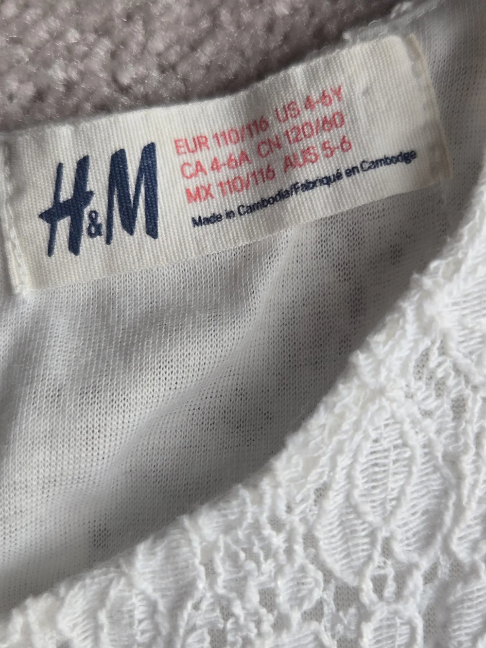 H&M Girls' White Lace Dress 4-6 Yrs